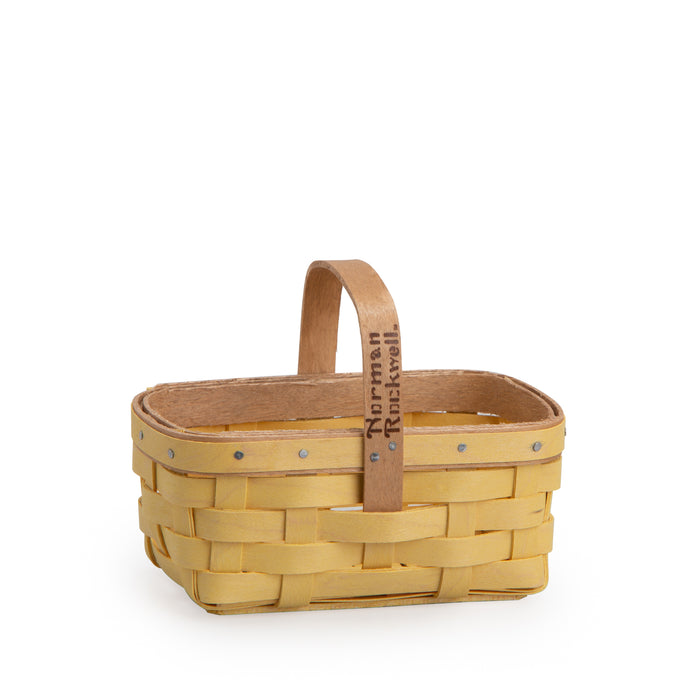 Yellow Norman Rockwell Miniature Rectangle Basket