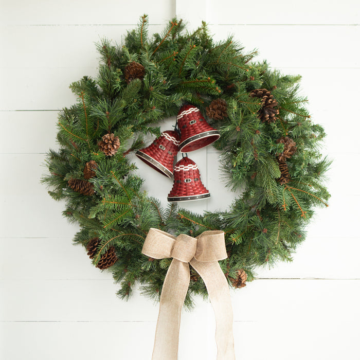 Christmas Woven Miniature Bell Trio - Santa Belly