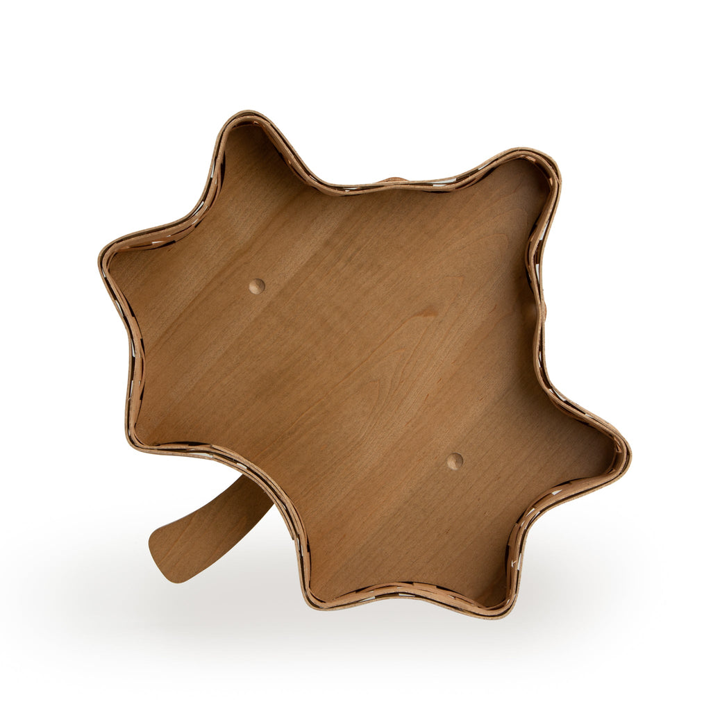 Norman Rockwell Leaf Basket with Protector - Light Brown