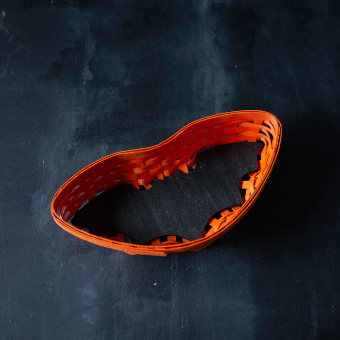 Halloween Bat Tray Basket - Black and Dark Orange