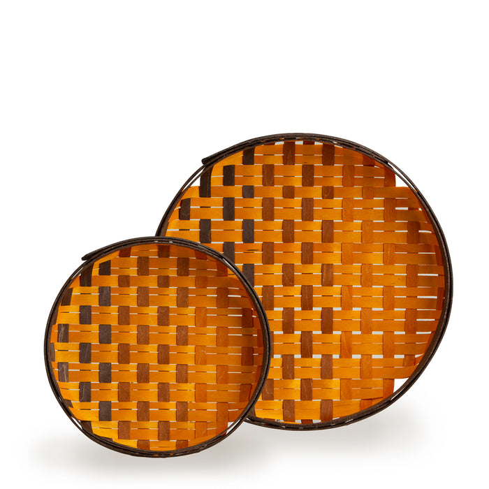 Harvest 4-Piece Round Tray Basket Set - Toasted Marigold Ombre