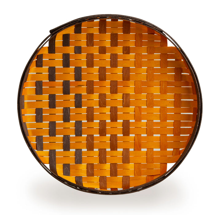 Harvest Large Round Tray Basket with Protector - Toasted Marigold Ombre
