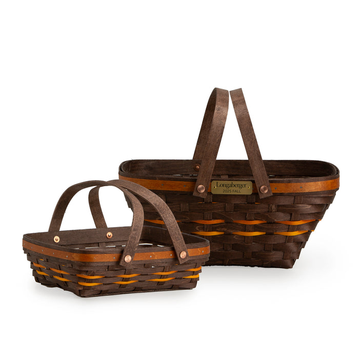 Collector's Harvest 4-Piece Apple Picking Basket Set - Dark