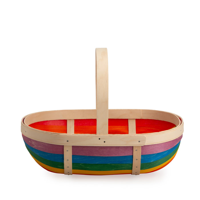 Rainbow Large Trug Basket with Protector - Multi