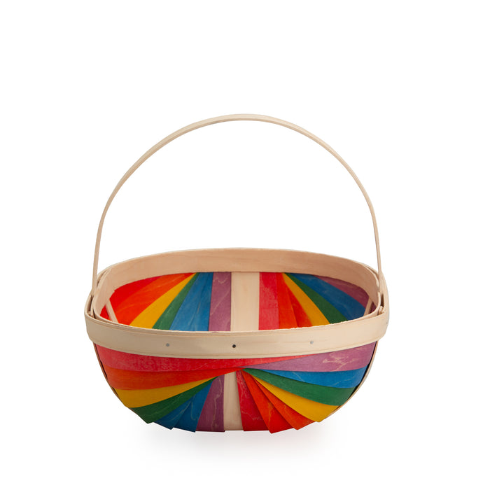 Rainbow Large Trug Basket with Protector - Multi