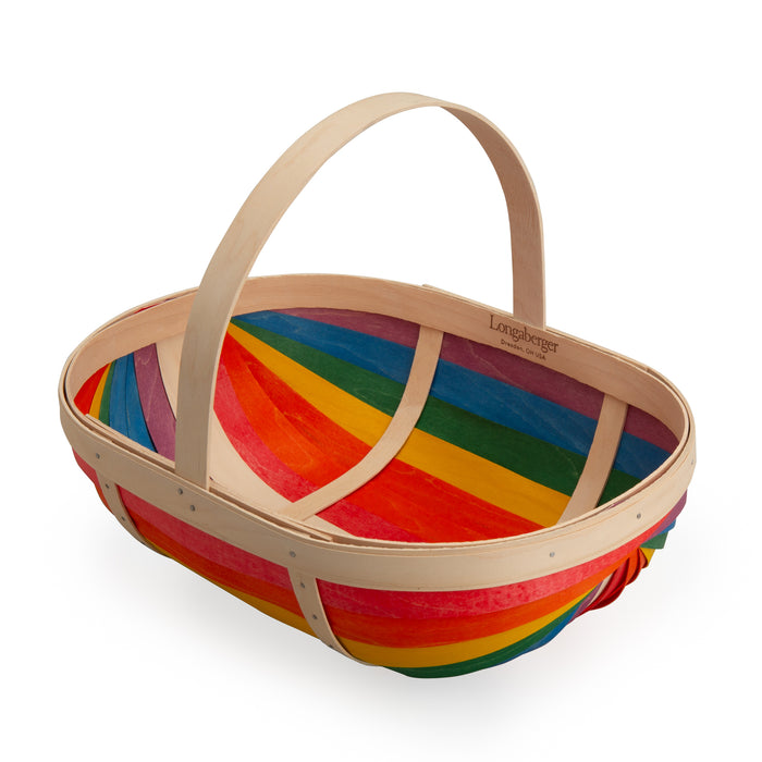 Rainbow Large Trug Basket with Protector - Multi