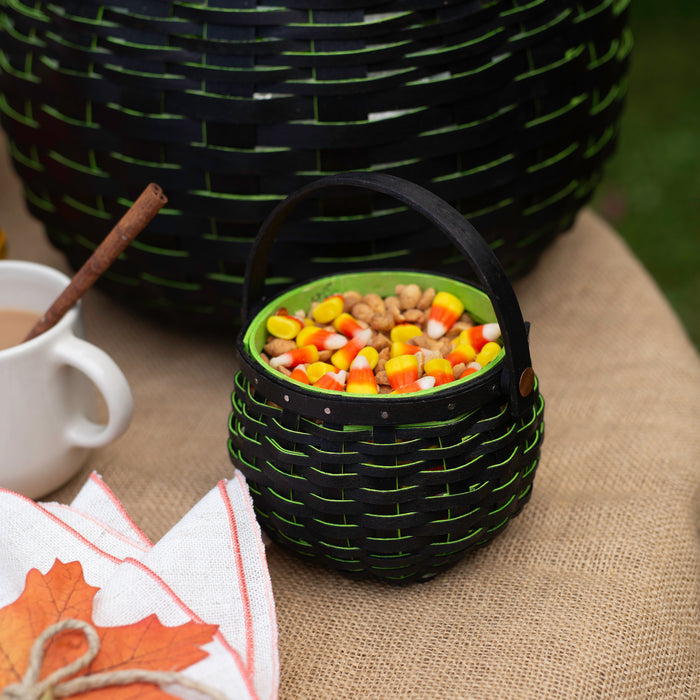 Halloween Small Cauldron Basket with Protector - Black and