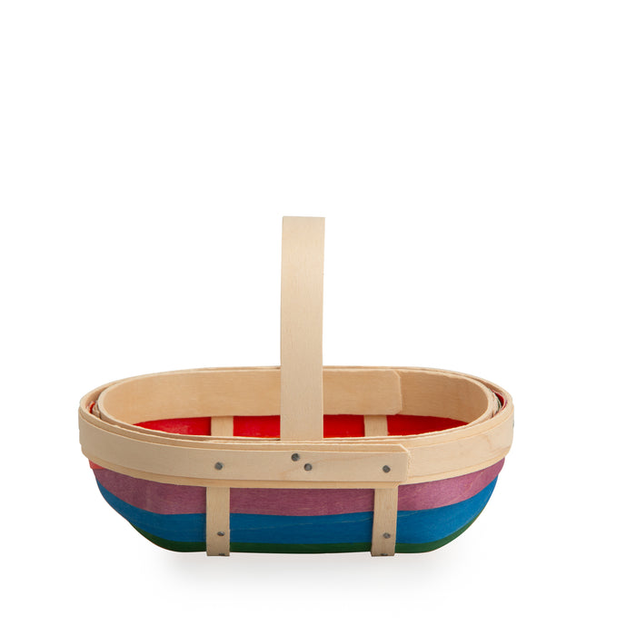 Rainbow Small Trug Basket with Protector - Multi