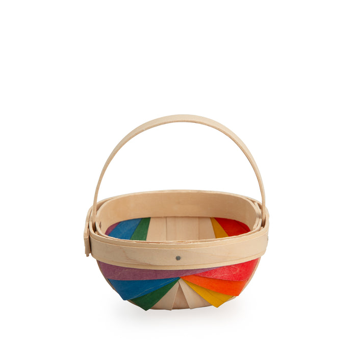 Rainbow Small Trug Basket with Protector - Multi