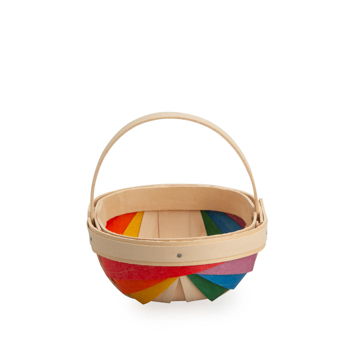 Rainbow Small Trug Basket with Protector - Multi