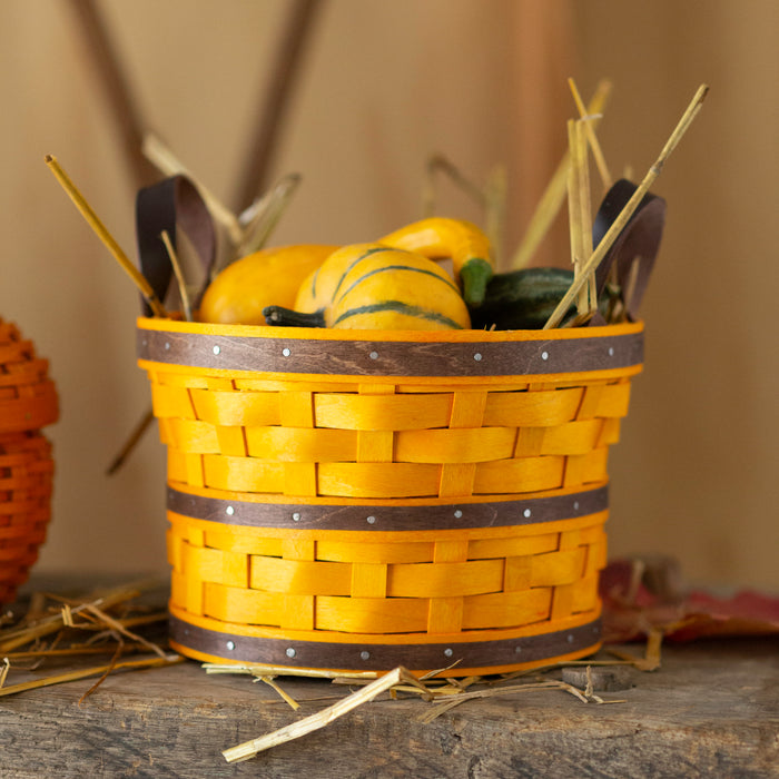 Harvest Small Bushel Basket with Protector - Toasted Marigold