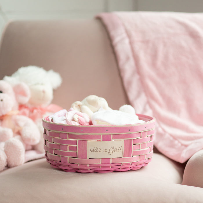 Celebrations It's a Girl Basket with Protector - Pink