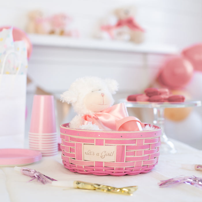 Celebrations It's a Girl Basket with Protector - Pink