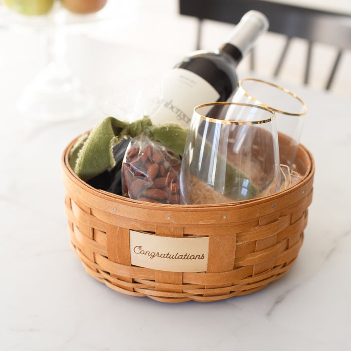 Celebrations Congratulations Basket with Protector - Warm Brown