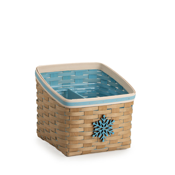 Nordic Frost Winter Essentials Basket with Divider and Protector - Blue