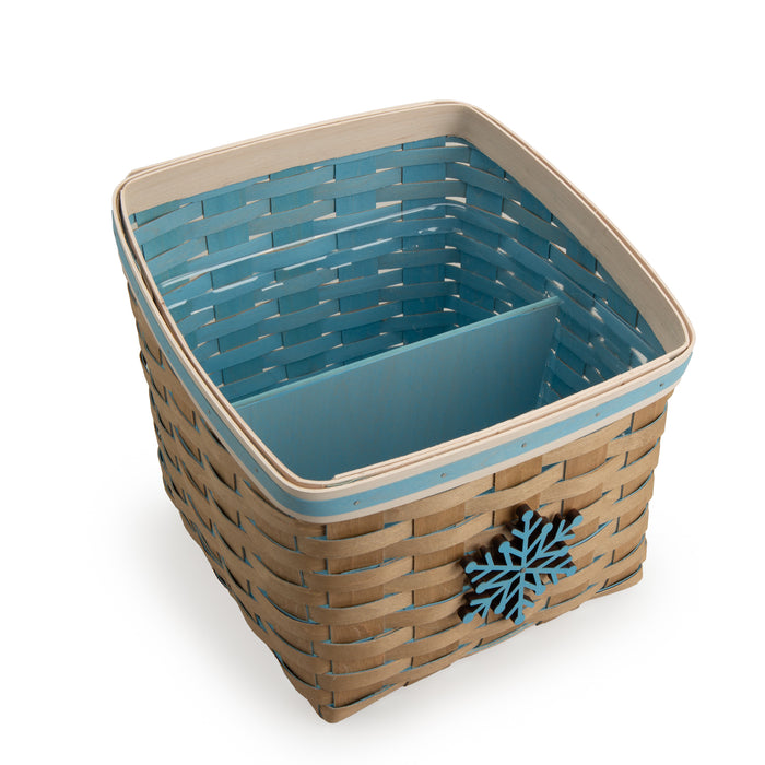 Nordic Frost Winter Essentials Basket with Divider and Protector - Blue