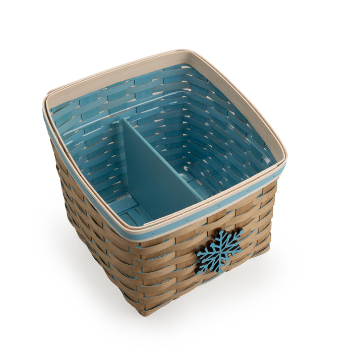 Nordic Frost Winter Essentials Basket with Divider and Protector - Blue