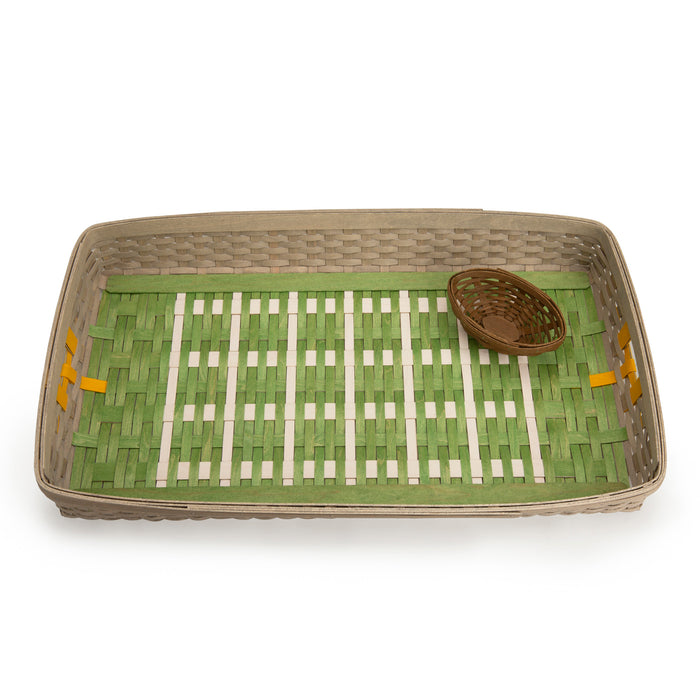 Game Day Tailgate Tray and Miniature Football Basket Set with Protectors