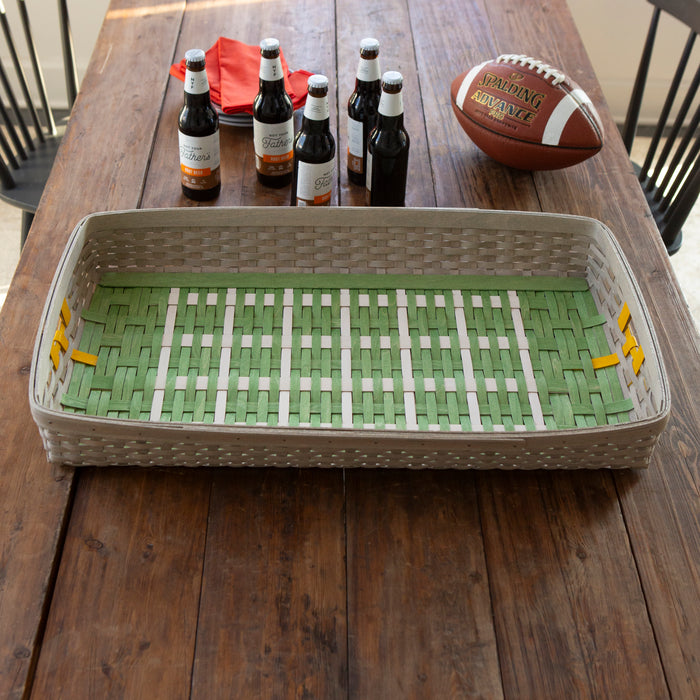 Game Day Tailgate Tray and Miniature Football Basket Set with Protectors