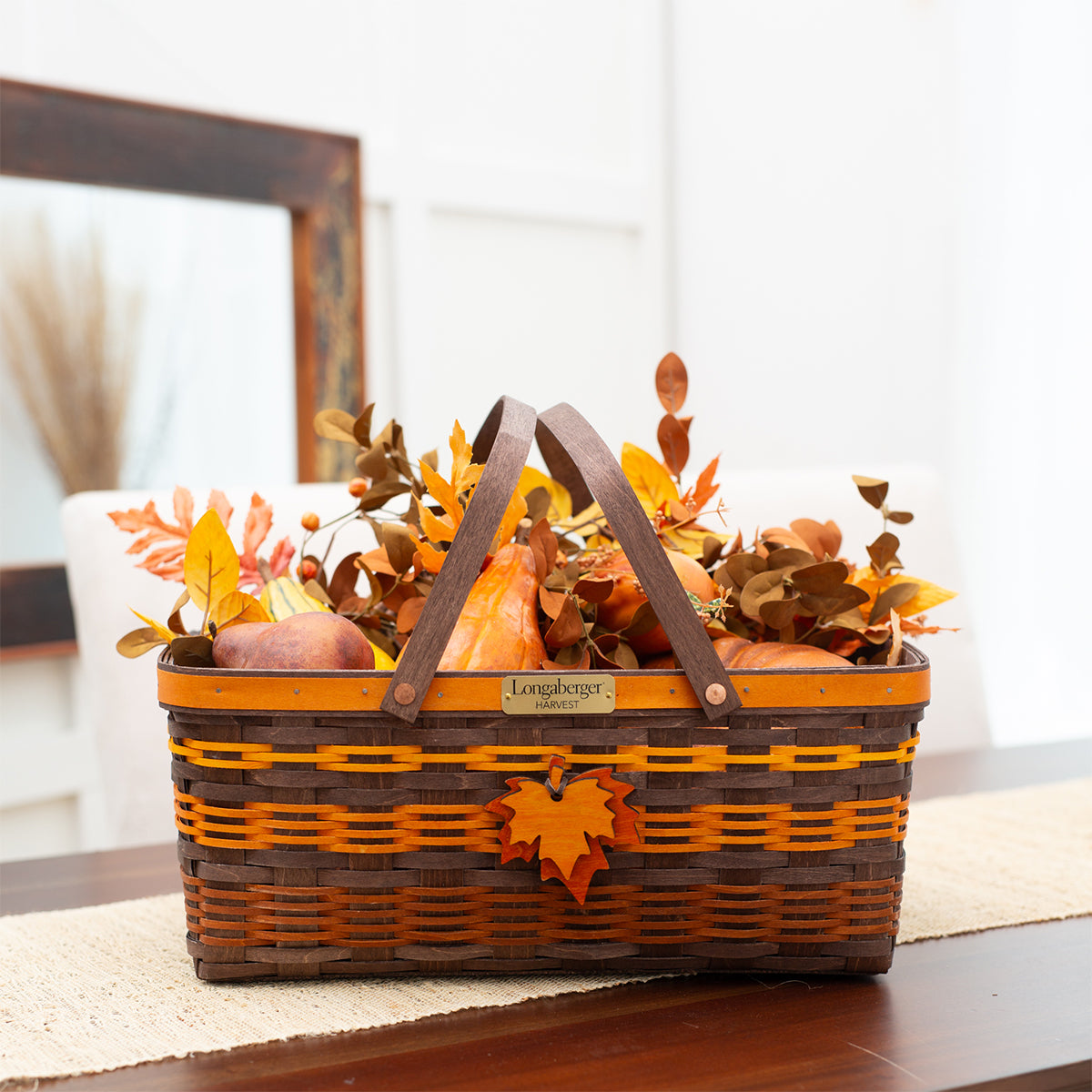 Collector's Railway Depot Basket with Protector - Vintage-Basket Set-Woven Maple Basket-Longaberger