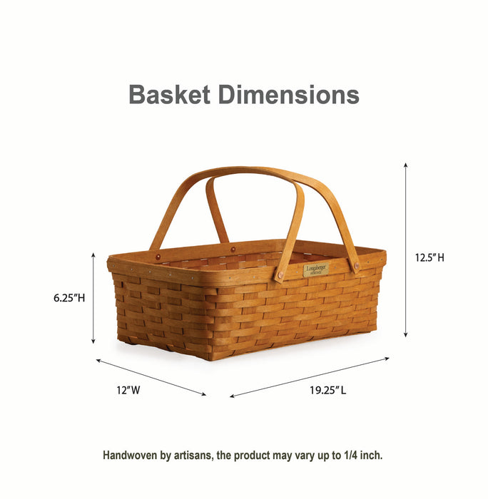 Collector's Heritage Large Gathering Basket with Protector - Warm Brown