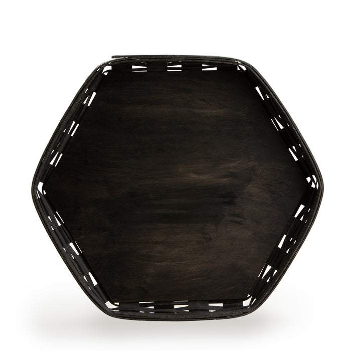 New Year's Eve Large Hexagon Tray with Protector - Aluminum