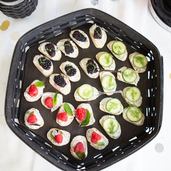 New Year's Eve Large Hexagon Tray with Protector - Aluminum