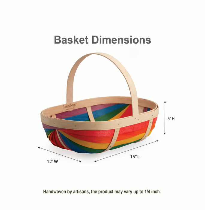 Rainbow Large Trug Basket with Protector - Multi