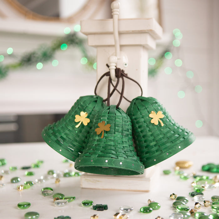 St. Patrick's Day Miniature Bell Trio - Shamrock Green