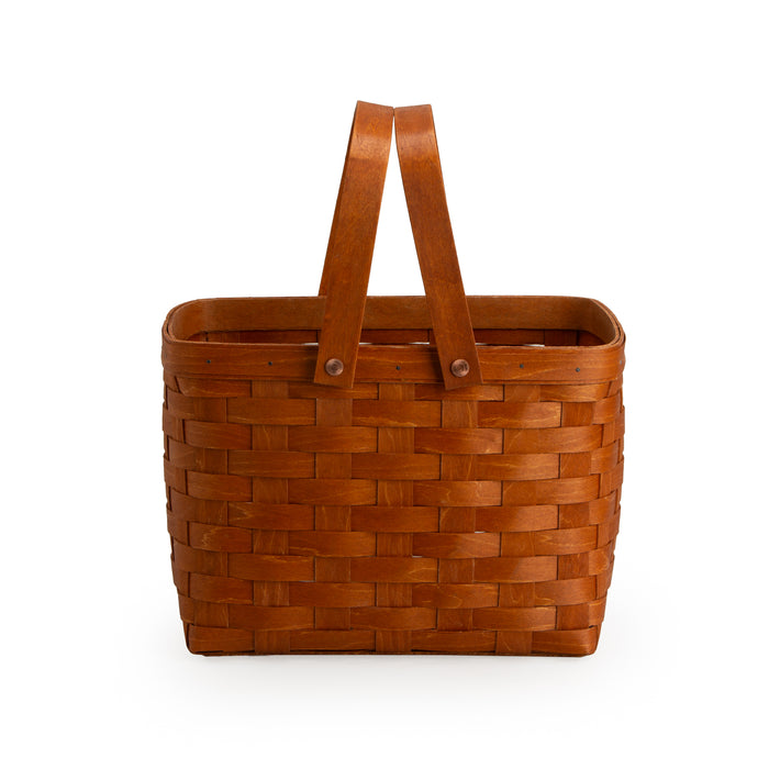 Mackinac Homestead Basket with Protector - Warm Cinnamon-Basket Set-Woven Maple Basket-Longaberger