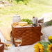 Mackinac Homestead Picnic Basket with Lid and Protectors - Warm Cinnamon-Basket Set-Woven Maple Basket-Longaberger