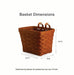 Mackinac Tapered Rectangle Bicycle Basket with Protector - Warm Cinnamon-Basket Set-Woven Maple Basket-Longaberger