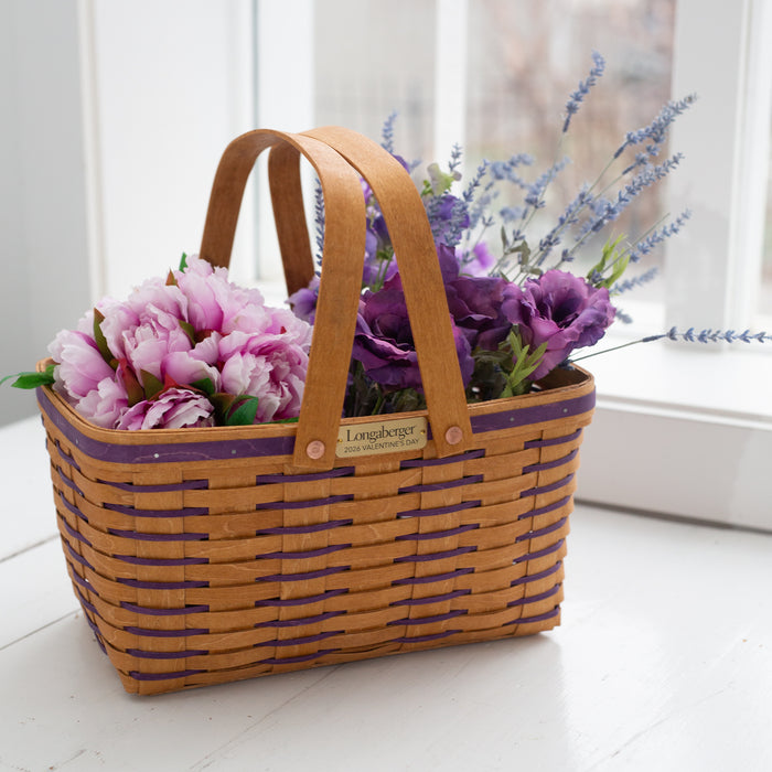 Collector's Valentine's Day Medium Heartland Market Basket with Protector - Purple