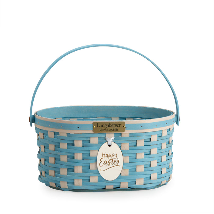 Collector's Easter Medium Oval Basket with Protector - Blue