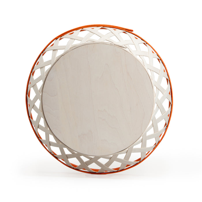 Basketball Medium Tapered Round Basket with Protector - Orange and White