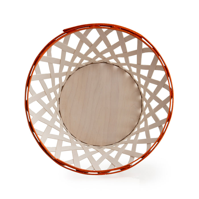 Basketball Medium Tapered Round Basket with Protector - Orange and White