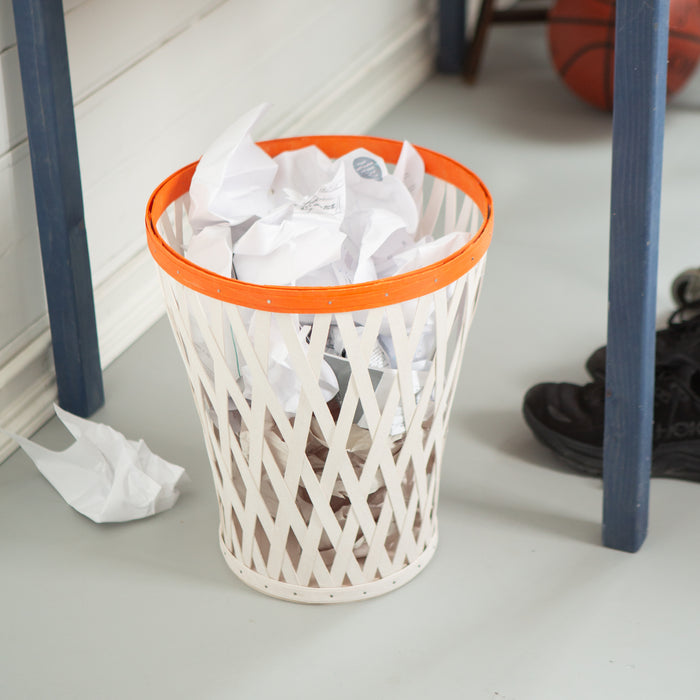 Basketball Medium Tapered Round Basket with Protector - Orange and White
