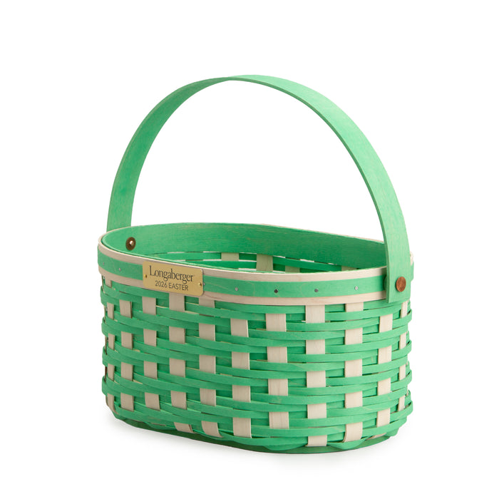 Collector's Easter Medium Oval Basket with Protector - Green