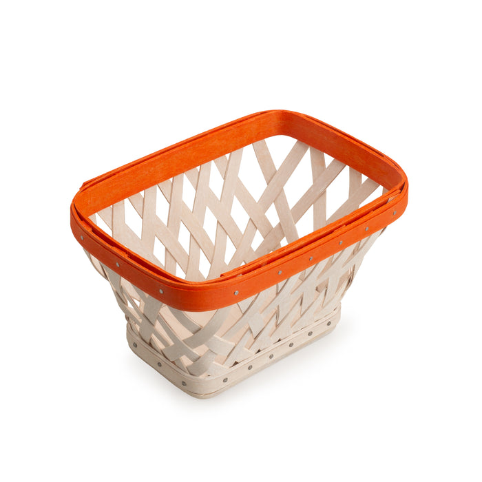 Basketball Small Tapered Rectangle Basket with Protector - Orange and White