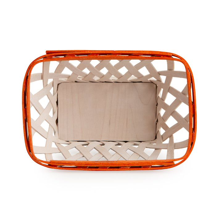 Basketball Small Tapered Rectangle Basket with Protector - Orange and White