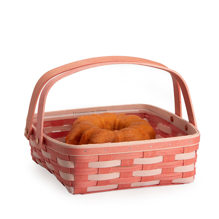 Horizon of Hope Cake Basket Set with Protector - Pink Multi Weave