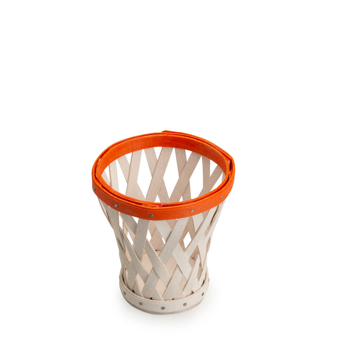 Basketball Miniature Tapered Round Basket with Protector - Orange and White