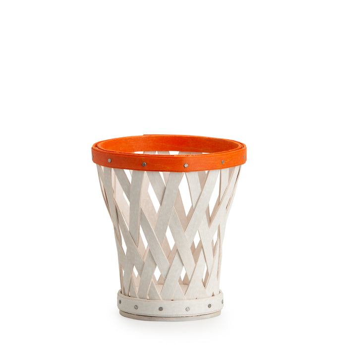 Basketball Miniature Tapered Round Basket with Protector - Orange and White
