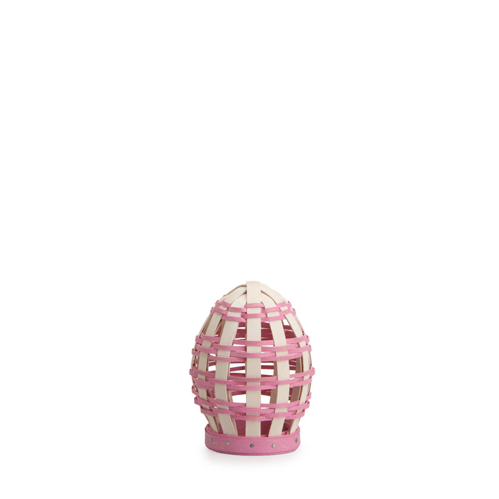 Easter Miniature Freestanding Open Weave Egg Basket - Pink