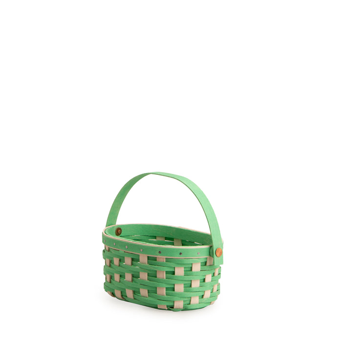 Easter Miniature Oval Basket with Protector - Green