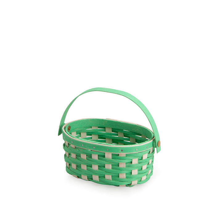 Easter Miniature Oval Basket with Protector - Green