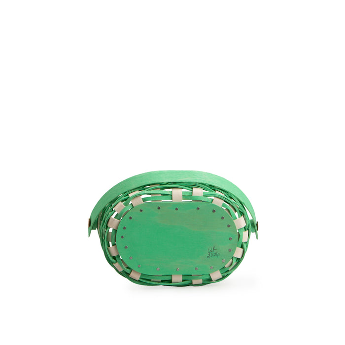 Easter Miniature Oval Basket with Protector - Green