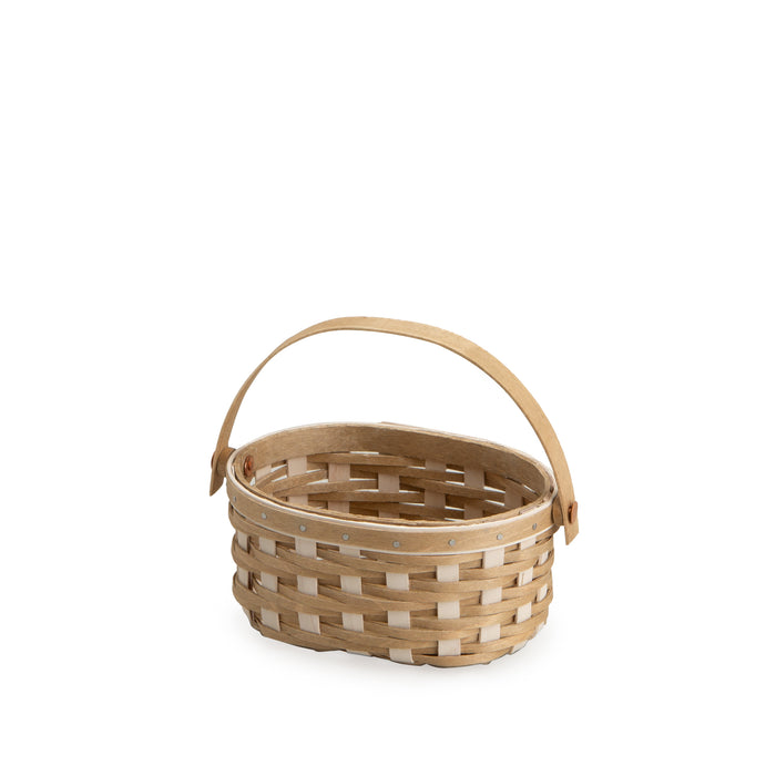 Easter Miniature Oval Basket with Protector - Light Brown