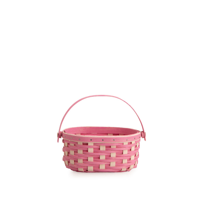 Easter Miniature Oval Basket with Protector - Pink