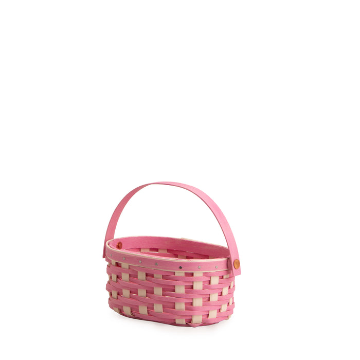Easter Miniature Oval Basket with Protector - Pink